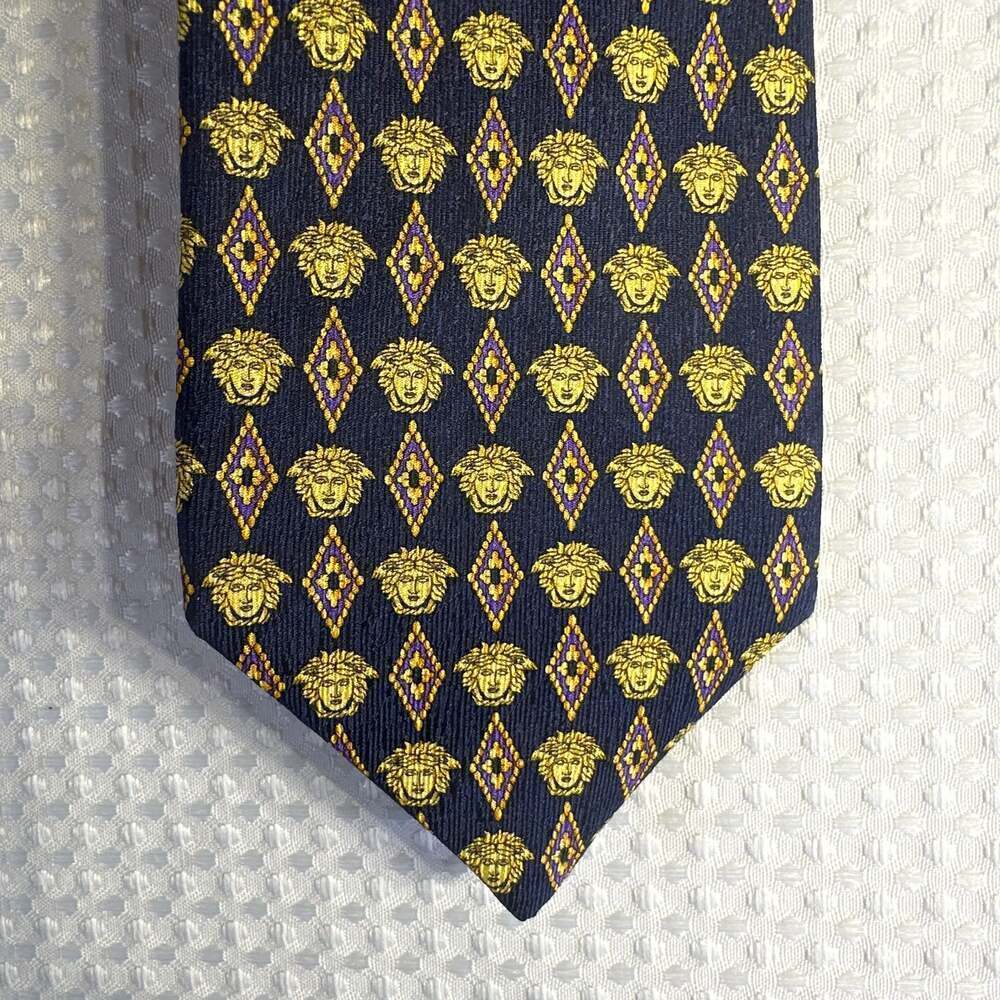Vintage Gianni Versace Medusa Head Baroque Silk Tie